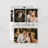 Élégant Script Grey Photo Mariage Merci Cartes (Devant / Derrière)