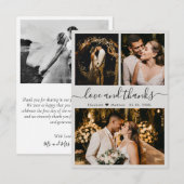 Elegant Script Grey Photo Weddenschap Hartelijk da Bedankkaart (Voorkant / Achterkant)