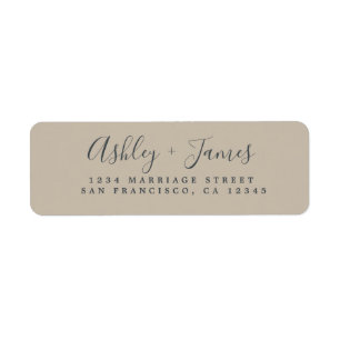 Elegant Script Grey Wedding Return Address Label