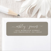 Elegant Script Grey Wedding Return-adres Etiket (Insitu)