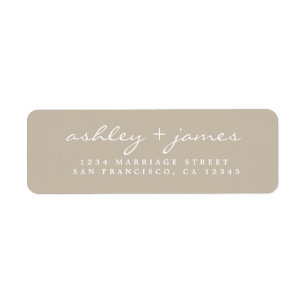 Elegant Script Grey Wedding Return-adres Etiket