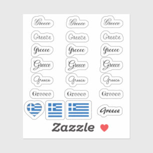 Elegant script Griekenland & Grieks Vlag /name Set Sticker