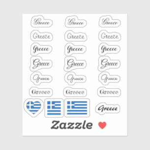 Elegant script Griekenland & Griekse vlag /name se Sticker