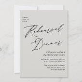 Elegant Script grijs chique repetitie diner QR cod Kaart (Voorkant)