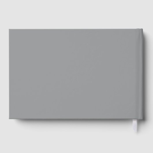 Élégant Script Gris Mariage Livre d'or Bordure chi (Verso)