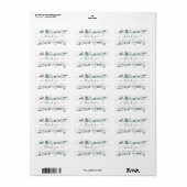 Elegant script groen dank u etiket (Full Sheet)