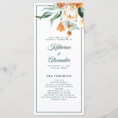 Elegant Script groen Waterverf bloemenbruiloft Programma (Voorkant)