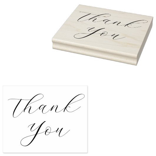 Elegant script groot bedankt 	rubberstempel (Gestempeld)