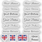 Elegant script Groot-BritBrittannië Sticker (Voorkant)