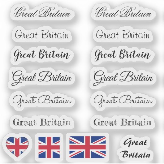 Elegant script Groot-BritBrittannië Sticker (Voorkant)