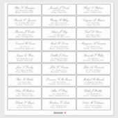 Elegant Script Guest Names Address Sticker (Vel)