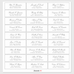 Elegant Script Guest Names Address Sticker