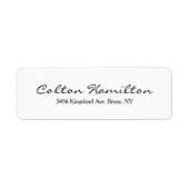 Elegant script handschrift modern zwart wit etiket (Voorkant)