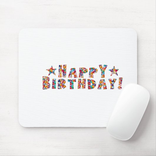 Elegant script: HAPPY BIRTHDAY Muismat (Met muis)