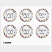 Elegant Script Happy Easter Eggs Ronde Sticker (Vel)