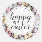 Elegant Script Happy Easter Eieren Ronde Sticker (Voorkant)