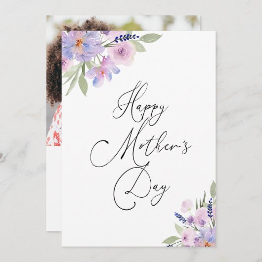 elegant script happy moederdag card feestdagenkaart (Voorkant / Achterkant)