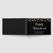 Elegant Script Happy Retirement Black Gold White Gastenboek (Volledig)