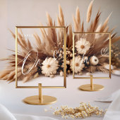 Elegant Script hart bruiloft tafel nummer zes Acryl Bord