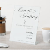 Elegant Script Hart Open Staand Trouwbord Reclamebord Met Voetstuk (Insitu)