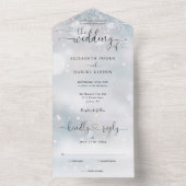 Elegant script harten minimalistische winter bruil all in one uitnodiging (Binnen)