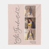 Elegant Script Heart 3 Foto Afstuderen Fleece Deken (Voorkant)