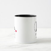 Elegant Script Heart Custom Wedding Monogram Mok (Midden)
