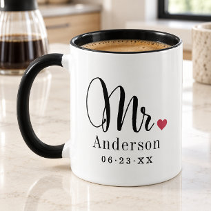 Elegant Script Heart Custom Wedding Monogram Mok