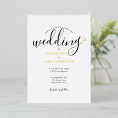 Elegant Script Heart minimalist Weddenschap Folie Uitnodiging (Staand Voorkant)