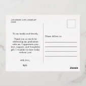 Elegant Script Heart Photo Afstuderen Hartelijk da Folie Feestdagen Briefkaart (Achterkant)