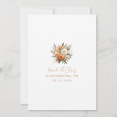 Elegant script Herfst Bloemen Elopement Receptie Kaart (Achterkant)
