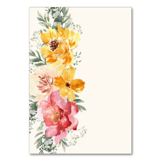 Elegant script herfst bloemenbruiloft kaart (Achterkant)