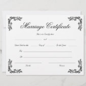 Elegant Script Hoek Huwelijkscertificaat (Voorkant)