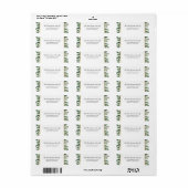 Elegant Script Holiday Pines Gold Lijst Custom Etiket (Full Sheet)