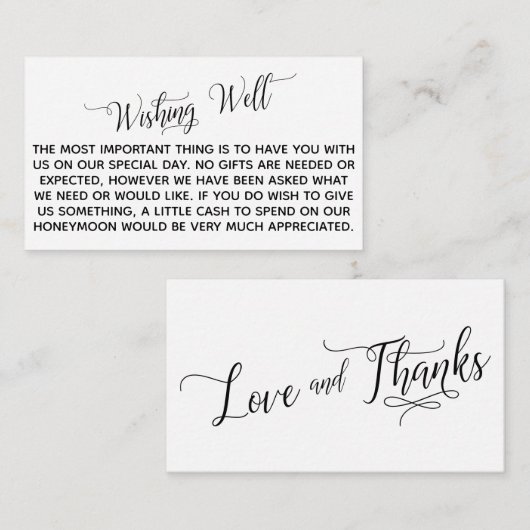 Elegant Script Honeymoon die het goed doet Informatiekaartje (Voorkant / Achterkant)