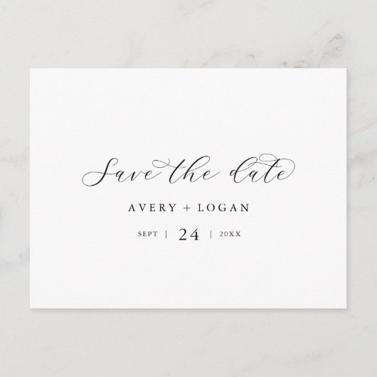 Élégant script horizontal Enregistrer la carte pos (Devant)