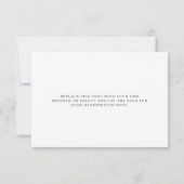 Elegant Script Hunter Green Wedding Hartelijk dank Bedankkaart (Achterkant)