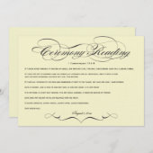 Elegant Script Huwelijksceremonie Lezing (Voorkant / Achterkant)