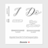Elegant Script I Do Bride Wedding Shoe Vinyl Decal Sticker (Vel)