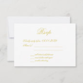 Élégant Script Île Citron Jaune Mariage RSVP (Devant)