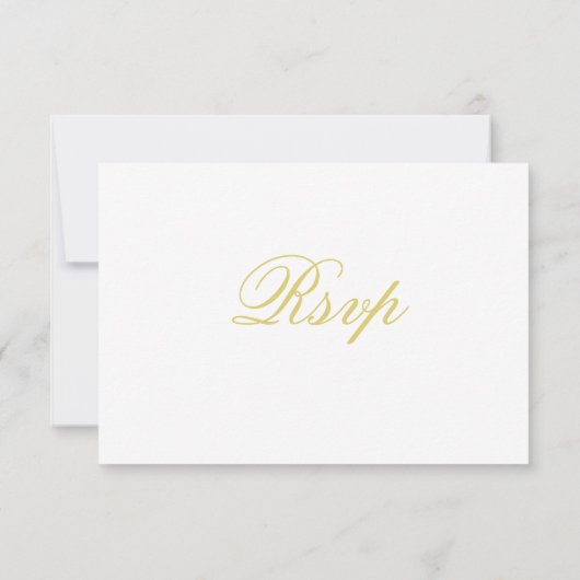 Élégant Script Île Citron Jaune Mariage RSVP (Dos)