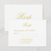 Élégant Script Île Citron Jaune Mariage RSVP (Devant / Derrière)