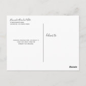 Elegant Script in Gold Wedding Bedankt Post Kaart (Achterkant)