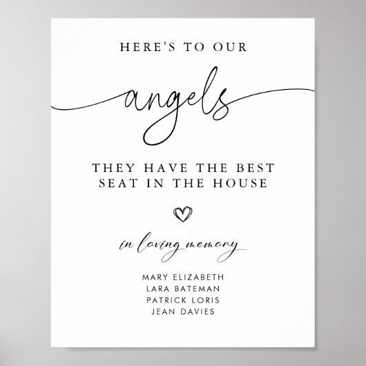 Elegant script in liefdevolle herinnering trouwtek poster (Voorkant)