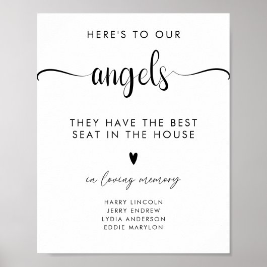 Elegant script in liefdevolle herinnering trouwtek poster (Voorkant)