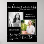 Elegant script in Loating Memory 2 Photo Funeral Poster (Voorkant)