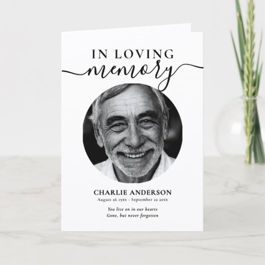 Elegant Script In Loving Memory Photo Memorial Programma (Voorkant)