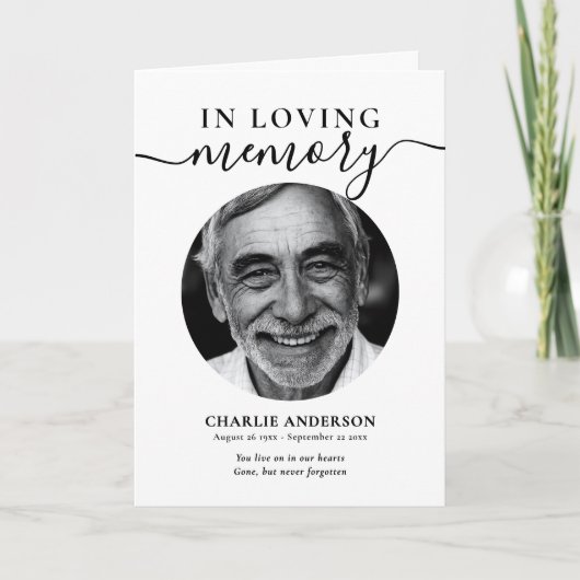 Elegant Script In Loving Memory Photo Memorial Programma (Voorkant)