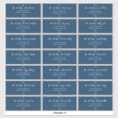 Elegant Script Indigo Bruiloft Gast Adres Label (Vel)