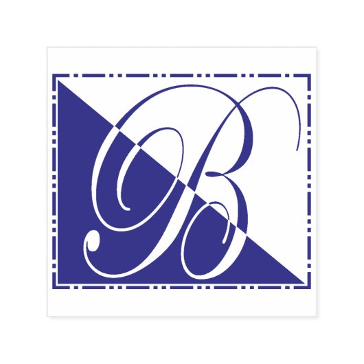 Elegant  Script Initiaal B Monogram Zelfinktende Stempel (Design)